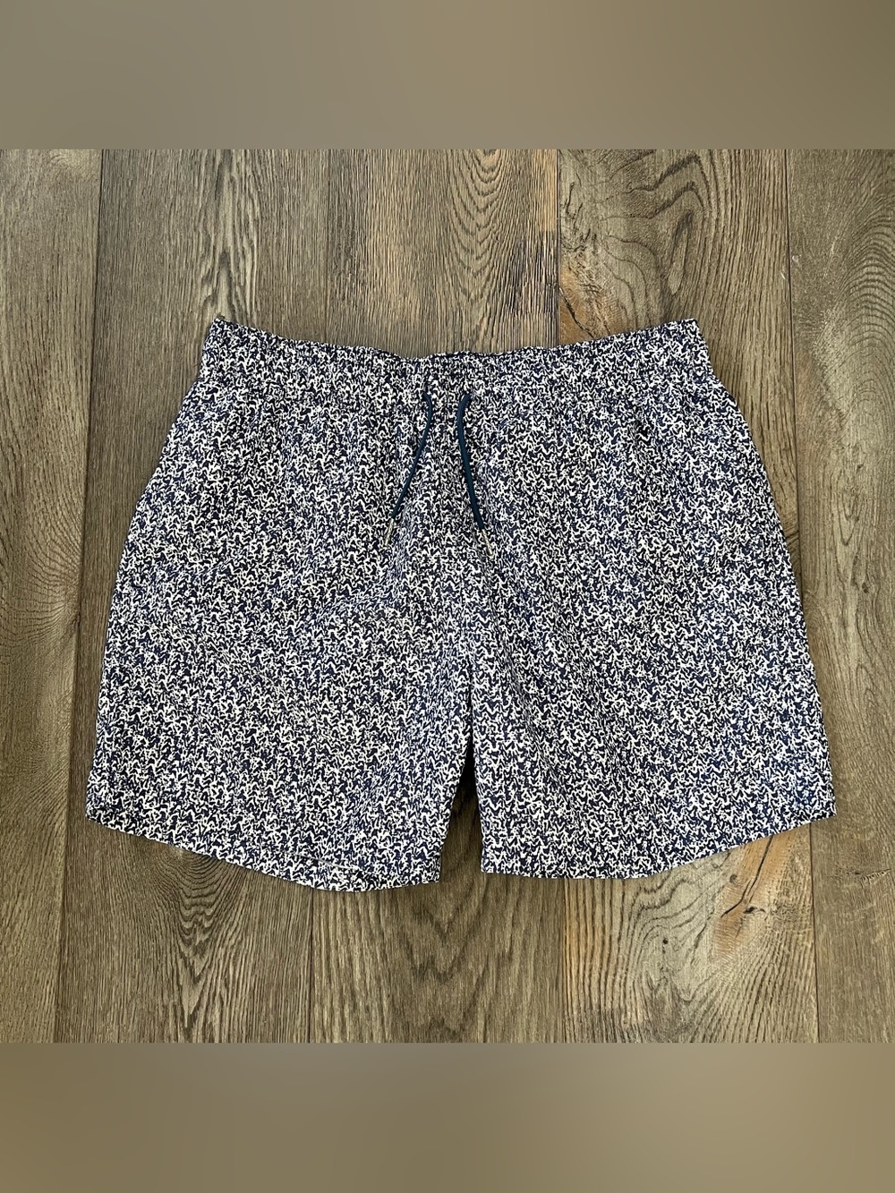 SLATE & STONE Men’s Blue Abstract Print Elastic Waist Swim Trunks Size L